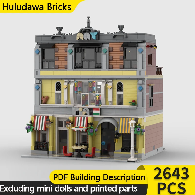 

Модель City Street View MOC Building Bricks Художественная школа и пицца Магазин Модульная технология Детские праздничные подарки Сборка игрушечного костюма
