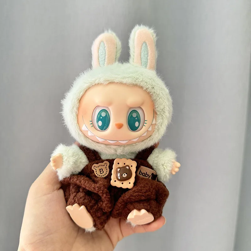 Labubu I II Idol Dolls 17cm Mini pluszowe ubranka dla lalek Akcesoria do koreańskiego Kpop Exo Siedzący kombinezon imprezowy Odzież Prezent