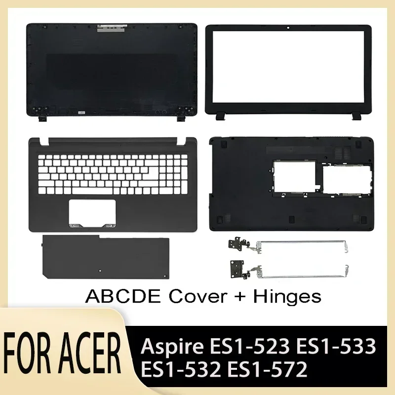 Imagem -01 - Nova Capa Inferior para Aspire Es1523 Es1-533 Es1-532 Es1-572 Laptop Lcd Capa Traseira Moldura Frontal Apoio para as Mãos Dobradiça Superior Tampa Traseira nova capa inferior para aspire es1523 es1 533 es1 532 es1 572 laptop lcd capa traseira moldura frontal apoio para as maos dobradica superior tampa traseira 01
