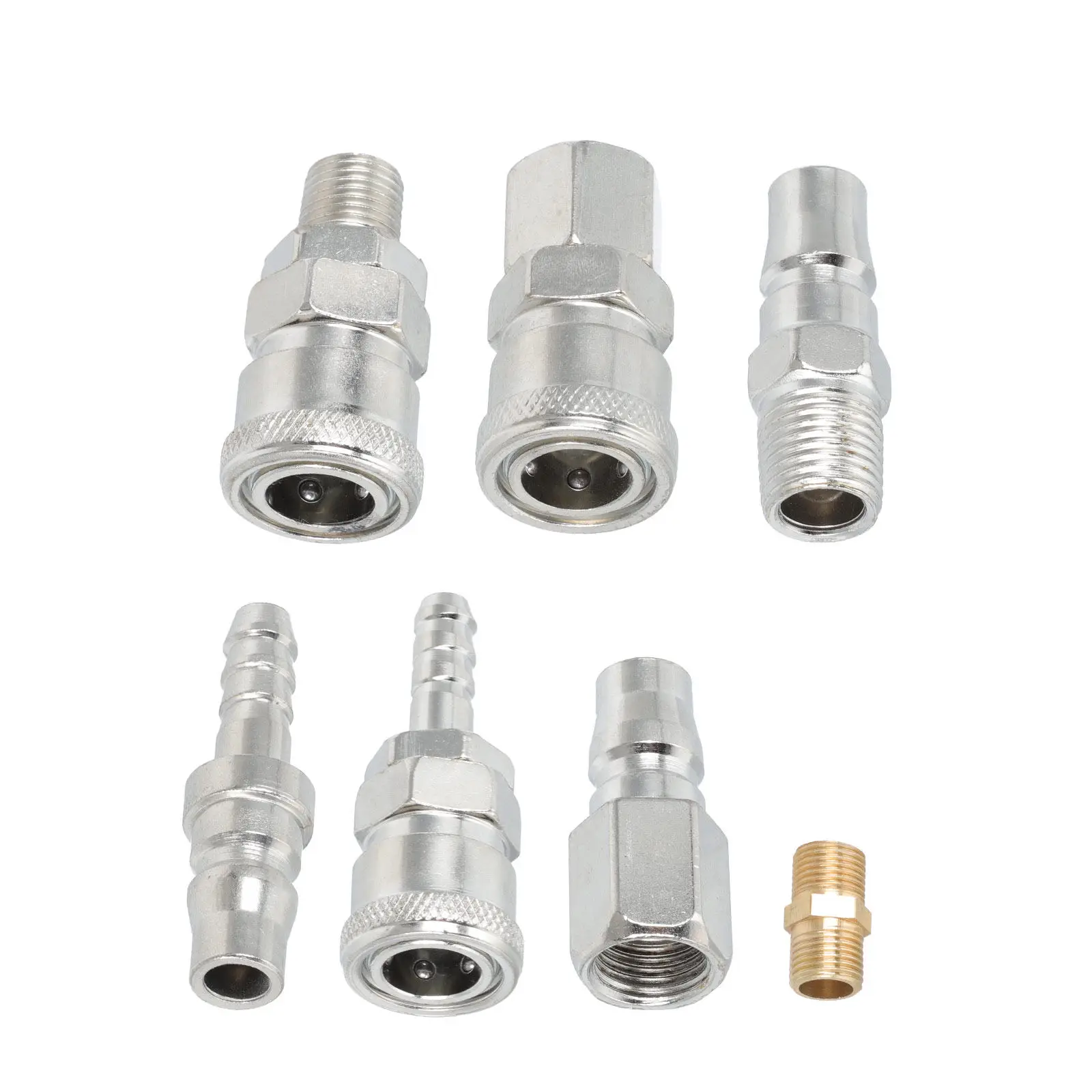 25Pcs Pneumatic Quick Connectors Sturdy Metal Air Hose Connector High Pressure Resistance Leak-Proof Compact Design Tube