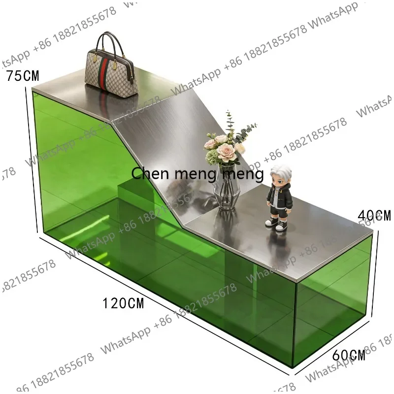 A74Clothing store, stainless steel storage, jewelry display, shoe bag display, acrylic booth