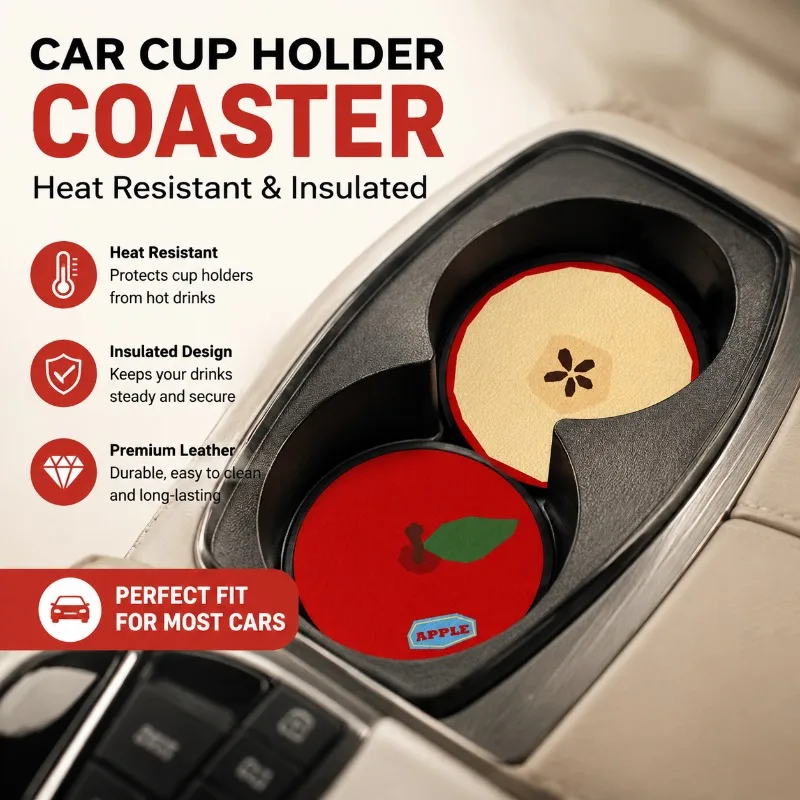 Eye‑catching Vehicle Cup‑mat Heat‑insulated Coffee‑pad Creative Interesting Automobile Ornament Leather‑made Drink‑coaster