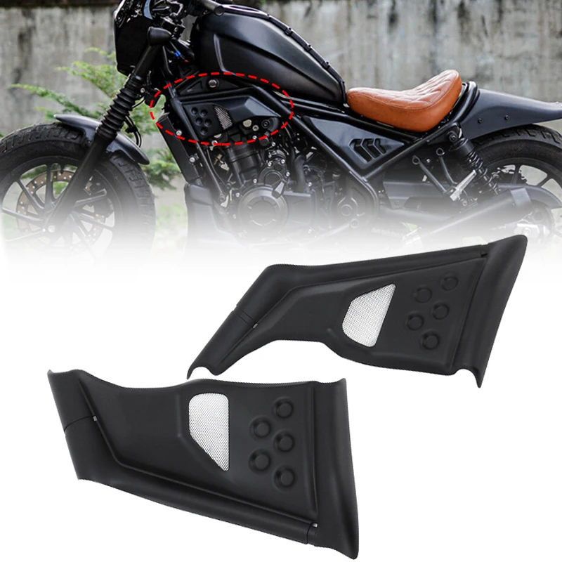 

Matte Black Motorcycle Left & Right Engine Fairing Protector Case Cover Side Frame Panel For Honda Rebel CMX 300 500 2017-2023