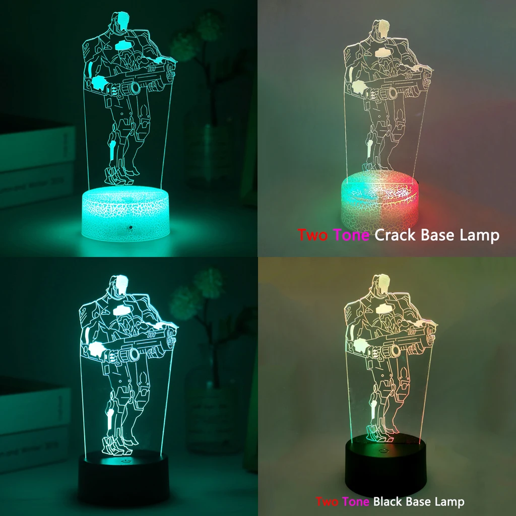 New Valorant Reyna 3D Led Night Light For Kid Anime Game Dual Colorful Sunset Lamp Children Bedroom Decor Illusion Birthday Gift