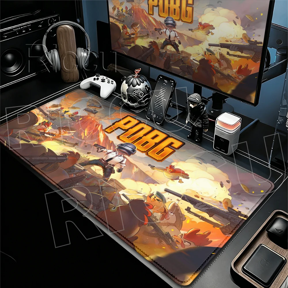 Pubg Battlegrounds Mouse Pads Cartoon Locking Edge Large Gaming Rugs Computer Gamer Keyboard Decoration Mouse Mats Non-slip Base
