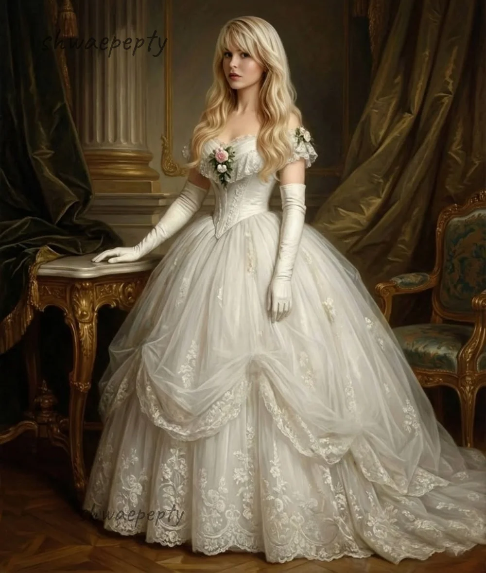 

Историческое викторианское свадебное платье с драпировкой, бальное платье в стиле Гражданской войны, длинное свадебное платье принцессы с драпировкой, на заказ