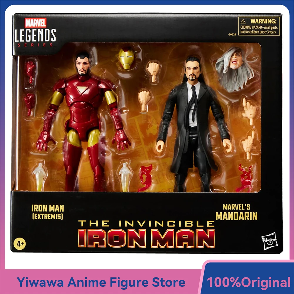 In-Stock NEW Hasbro Marvel Legends Series Iron Man (Extremis) & Mandarin 2-Pack-Set 15cm Anime Action Figure Model Ornament Toys