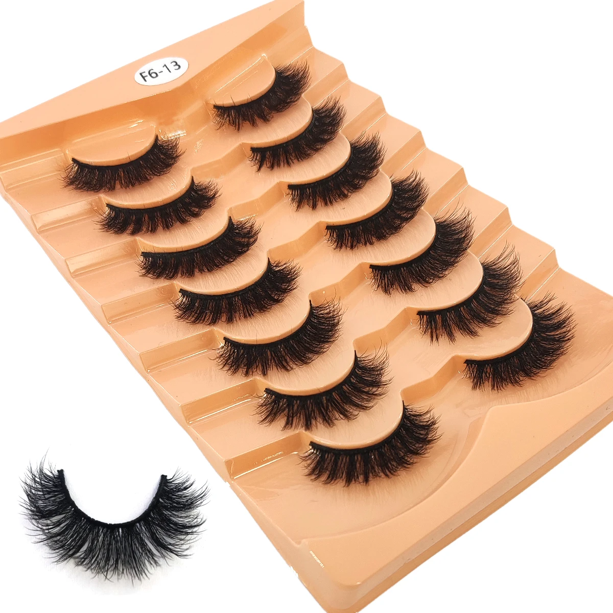 HBZGTLAD 3D人工ミンクつけまつげ7ペア、乱雑な髪の毛の厚くて長いミンクつけまつげ、メイクアップつけまつげ