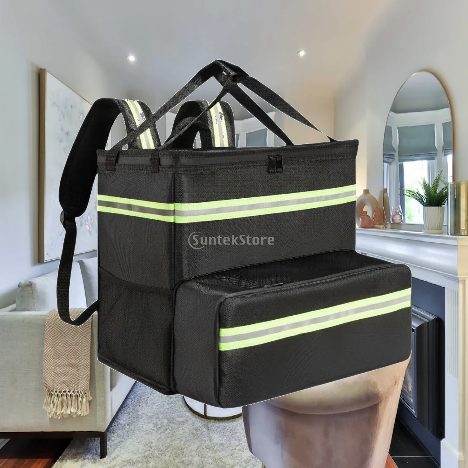 Isolierter Lieferrucksack, Wärmeisolierender Weicher Rucksack, Kältedämmende Tragbare Kühltasche für Händler, Camper
