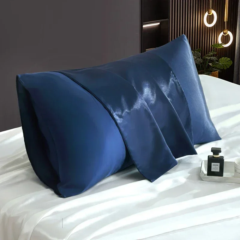 Solid Color Satin Pillowcase High Quality Envelope Pillowcover Bedding Sleeping Pillow Case Soft Comfortable