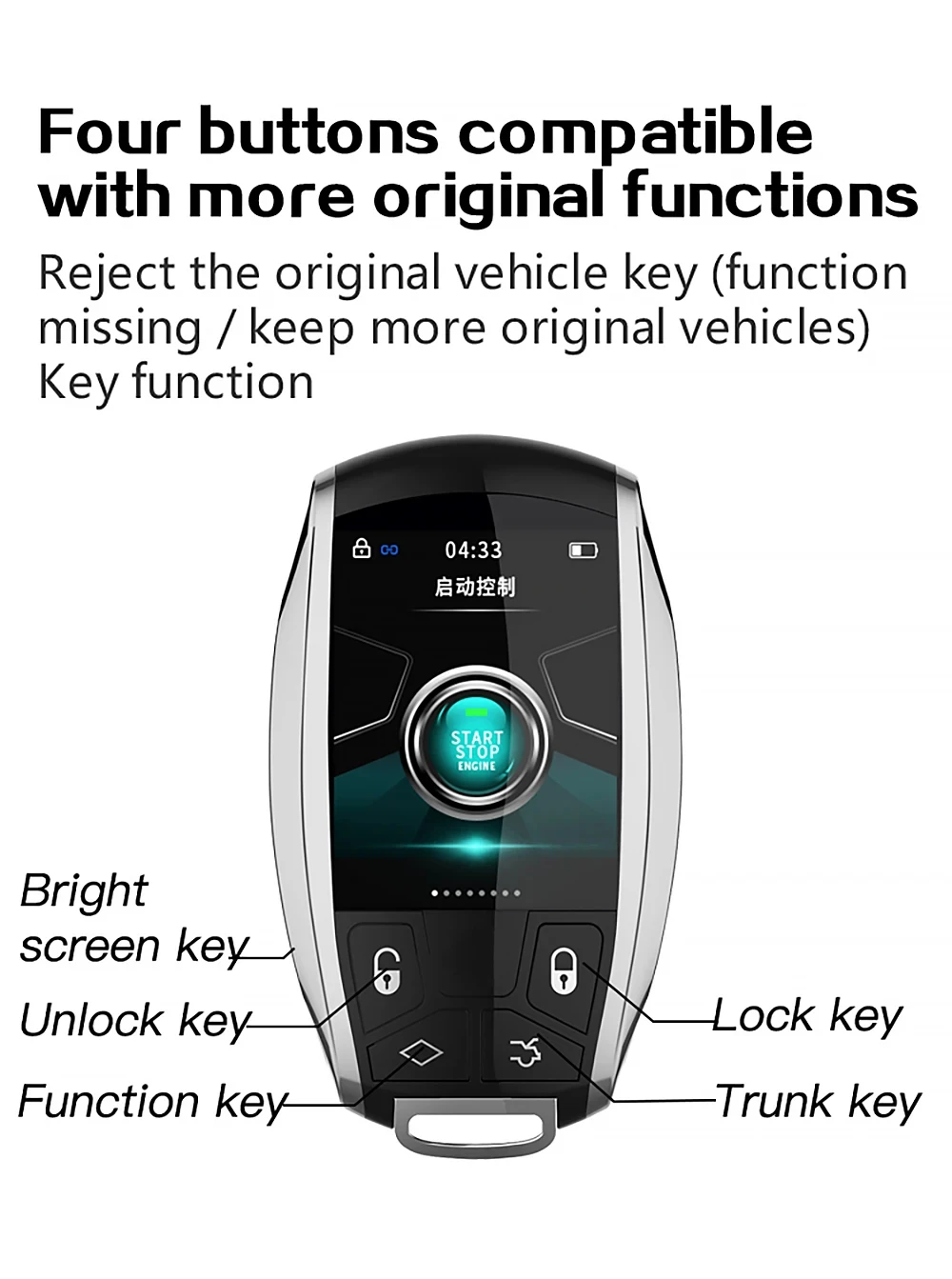 B-One Universal Smart Remote Key LCD Screen Display For Bentley BMW Mercedes-Benz Audi Porsche KIA Hyundai Nissan Toyota VW Ford