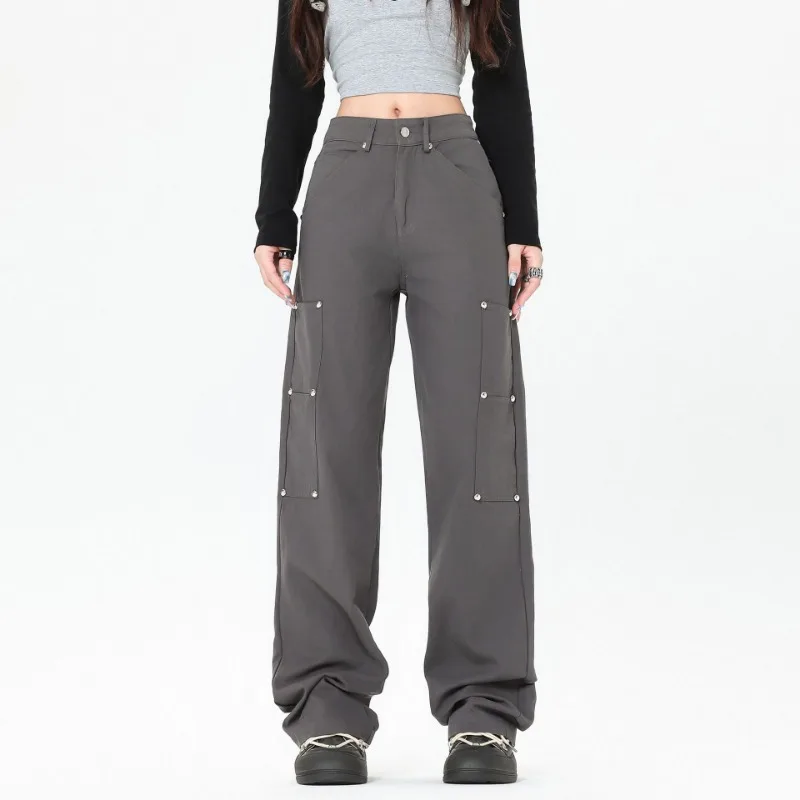 OR FL American Cleanfit Simple A Sense Of Sophistication Wide Leg 100 Cotton Women Cargo Trousers Women's Slacks Y2k Pants