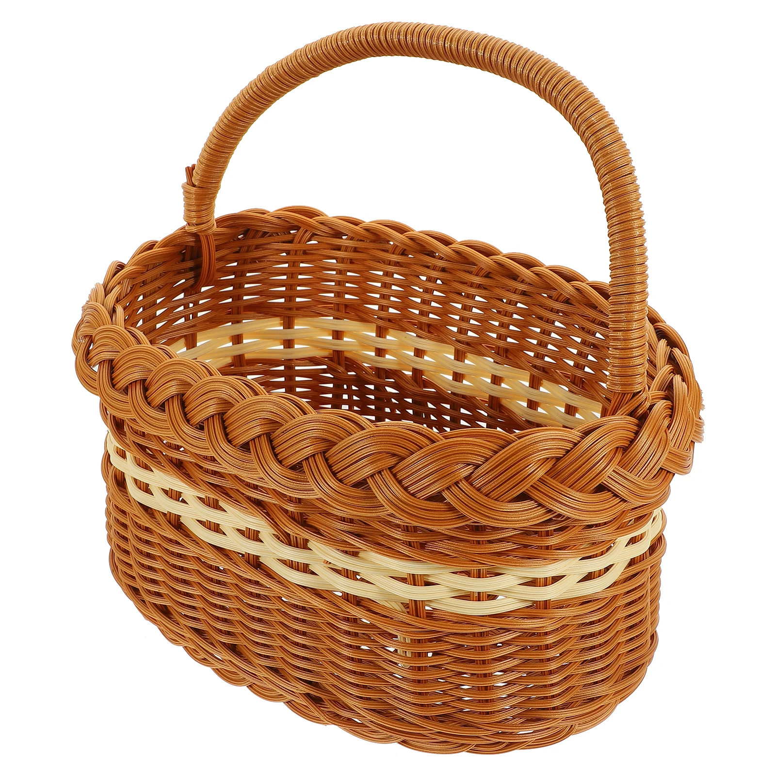 

Woven Handmade Baskets Storage Picnic Portable Vegetable Basket Handwoven Shopping Fruit Small Size Storage Container Household