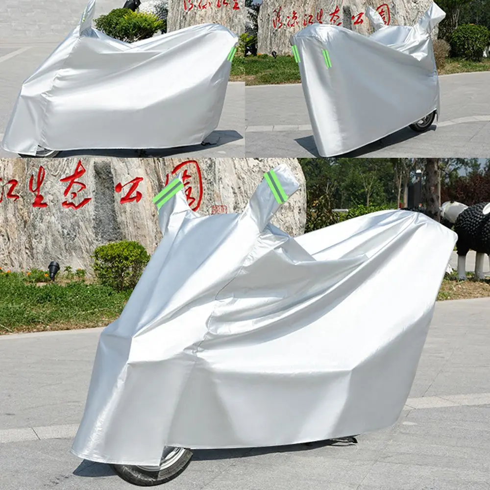 Silver Motorcycle Sun Visor Thick Reflective Strip Design Motorcycle Dust Cover Durble Aluminum film Motorcycle Clothing