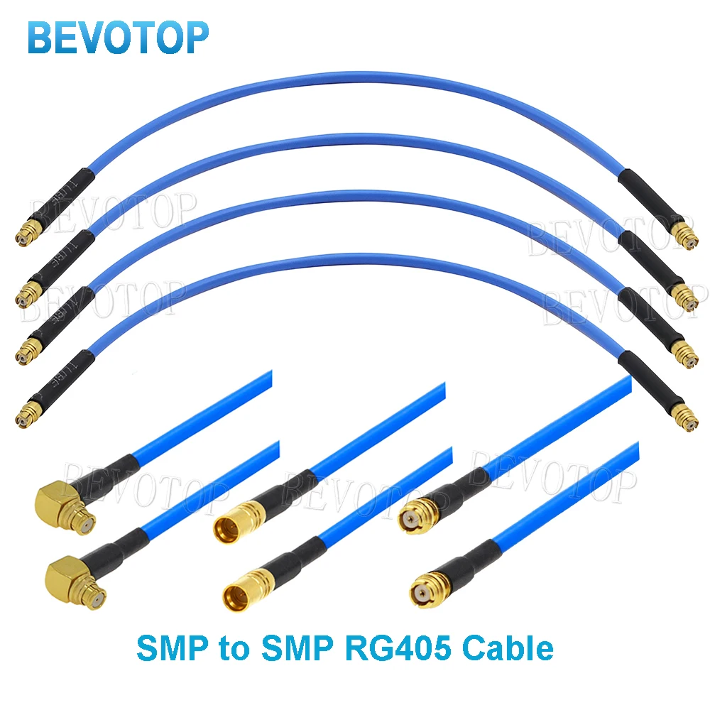 1PCS RG405 SMP Jumper High Frequency Cable Male to Female Straight/Right Angle 90 Degree Jack with 0.86 Pigtail BEVOTOP