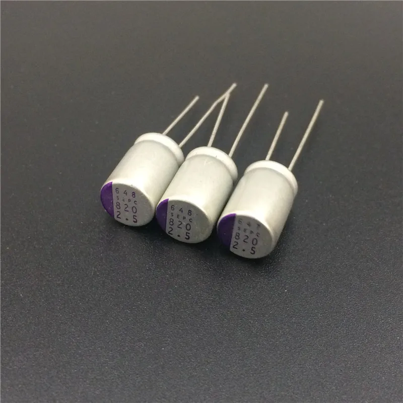 10pcs 820uF 2.5V SANYO OS-CON SEPC 8x13mm Ultra Low ESR 2.5V820uF For Motherboard Solid Capacitors