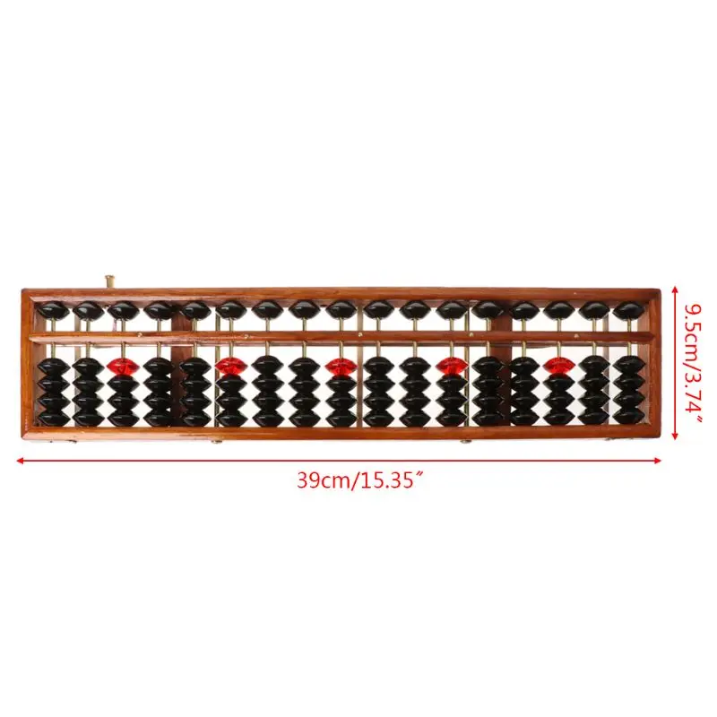 17 Digits Wooden Soroban Standard Abacus Chinese Calculator Counting Math Learni QXNF