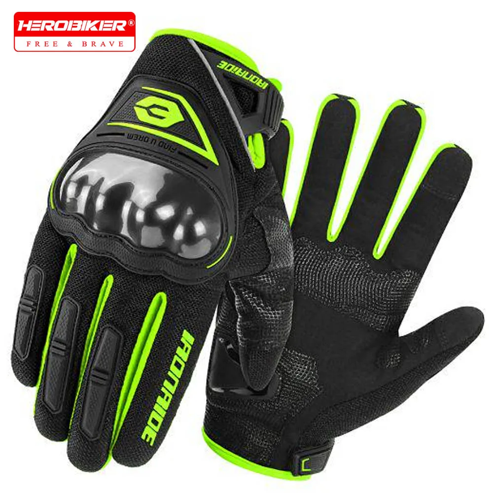

Motorcycle Cycling Glove Breathable Bicycle Motor Full Finger Guantes Motocross Motorbike Breath Mesh Touch Screen Racing Glove