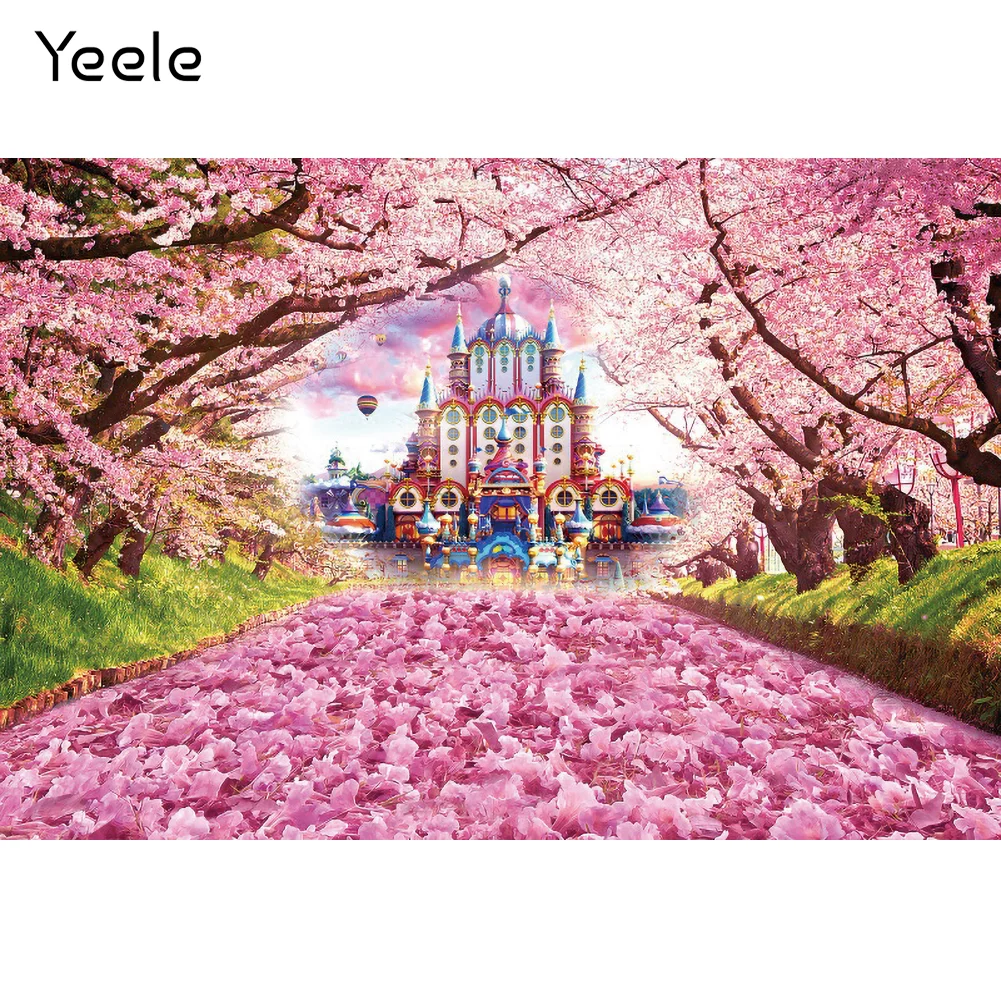 Yeele حالمة القلعة الطفل الأميرة عيد ميلاد التصوير خلفية زهرة ديكور حفلة التصوير خلفية للصور استوديو