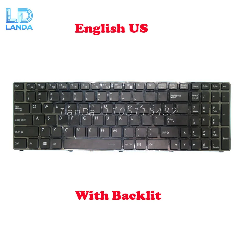 

Клавиатура США с подсветкой для Getac V111418CS1 V00 US-RO 531012800002 V111418BK1 V111418DS1 V00 US-RO 531012840006 531012840006L2877