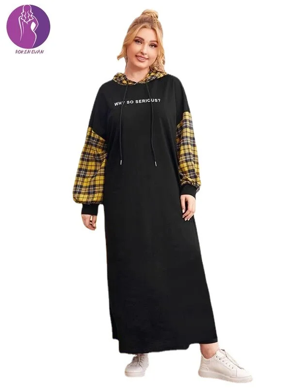 

Roken Evan Plus Size Muslim Dubai Islamic Clothing Neckline At Zipper Abaya For Women Long Sleeve Dress Fashion Sports Dress