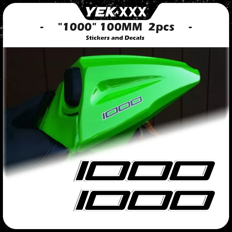 

ZX-10R ZX10R Z1000 Z1000SX Motorcycle Rear Seat Fairing Side Decals - "1000" LOGO Stickers 10CM x 2 Pcs