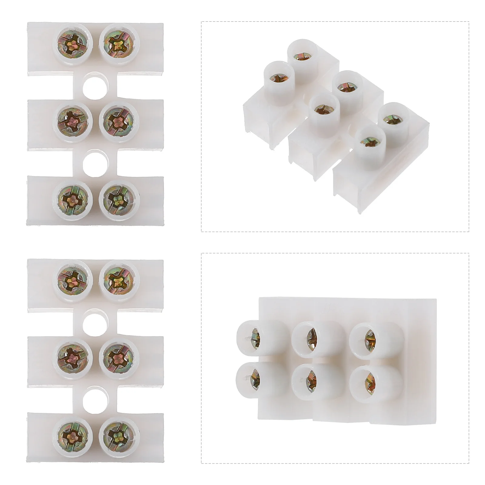 

30pcs 3 Position Terminal Block 10A Screw Wire Connector Zinc Alloy Conductor Flame Retardant Shell For Lighting Switching Power