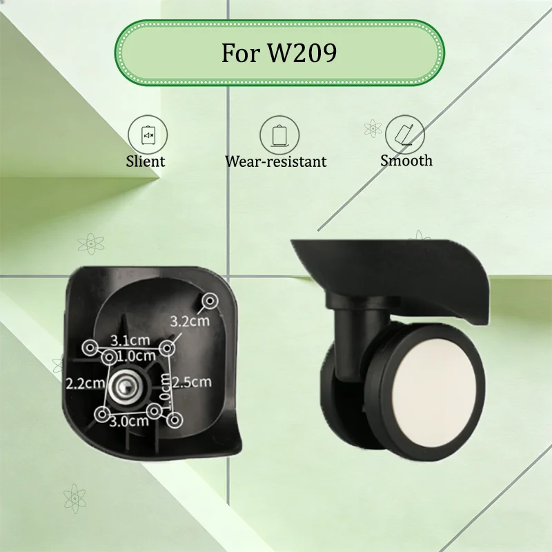 

For W209/W210/W211 Wear-Resistant Luggage Replacement Wheels 360° Silent Swivel Casters Universal Fit for Suitcase Repair Parts