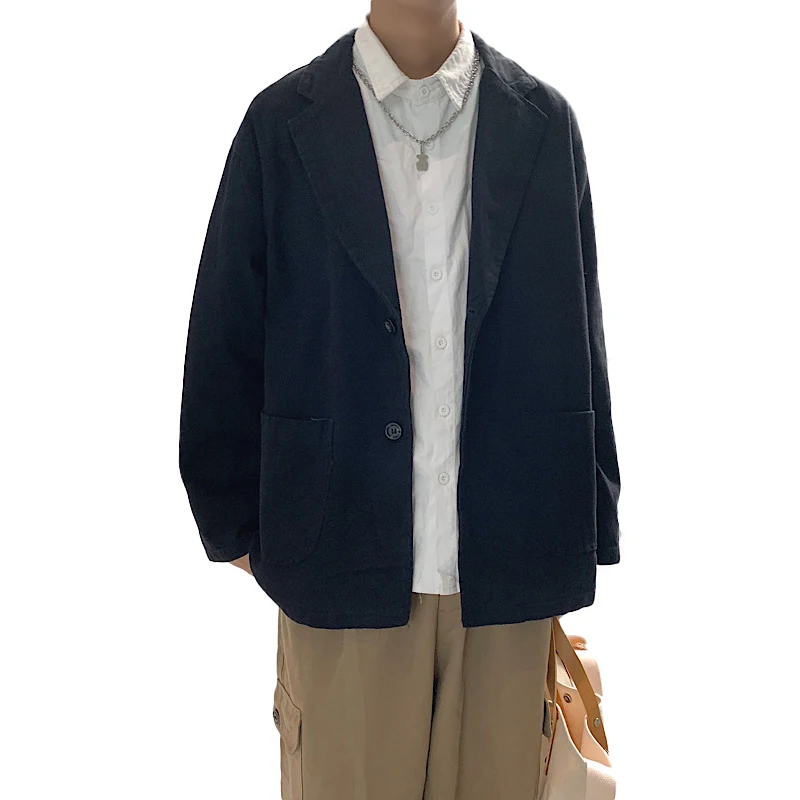 

Casual Versatile Men's Oversize Suit Jaet Thin Spring Autumn Faionable Outerwear Long Sve Loose Fit Youth ular