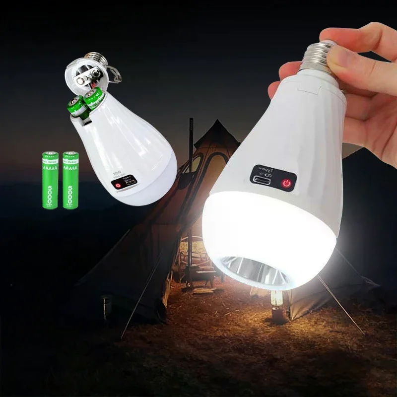 

Flicker-Free LED Bulb Light Portable 20W 30W Emergency Bulb Courtyard Outdoor Bulb Power Failure Emergency