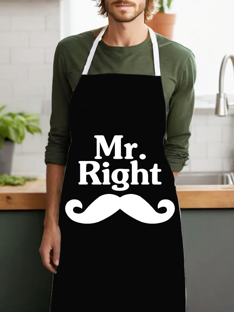 Mr Mrs Kitchen Aprons Couple Waist Bib Apron Household Cleaning Clothing Chef Baking Cooking Accessories Pinafore Wedding Gift