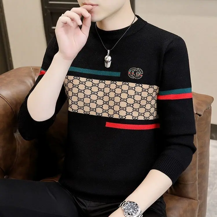 

Men's autumn and winter new warm bottoming shirt men's casual handsome versatile top knitted sweater