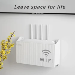 Wall mounted storage box, wireless WiFi TV set-top box, router shelf, no drilling design, can hold various small items at home,