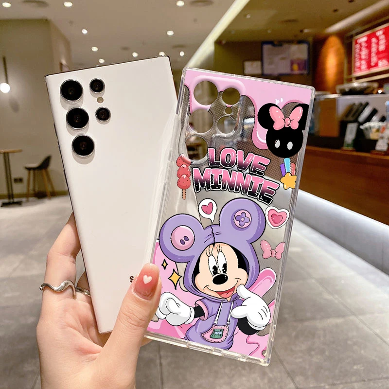 Disney Mickey Minnie For Samsung A73 A72 A54 A53 A52S A15 A34 A33 A32 A25 Transparent Silicone Phone Case