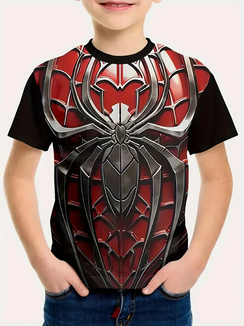 

Classic Spider Man 3D Printed Kids Fashion Casual T-shirt Daily Outdoor Street Trendy Boys and Girls Top