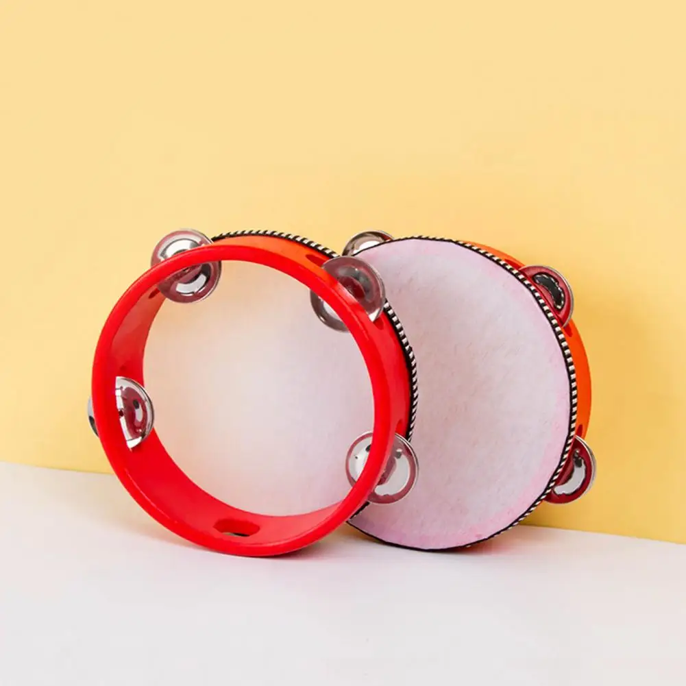 

Educational Tambourine Useful Food Grade Red Color Toddler Tambourine Parent-child Interaction Toy for Kids