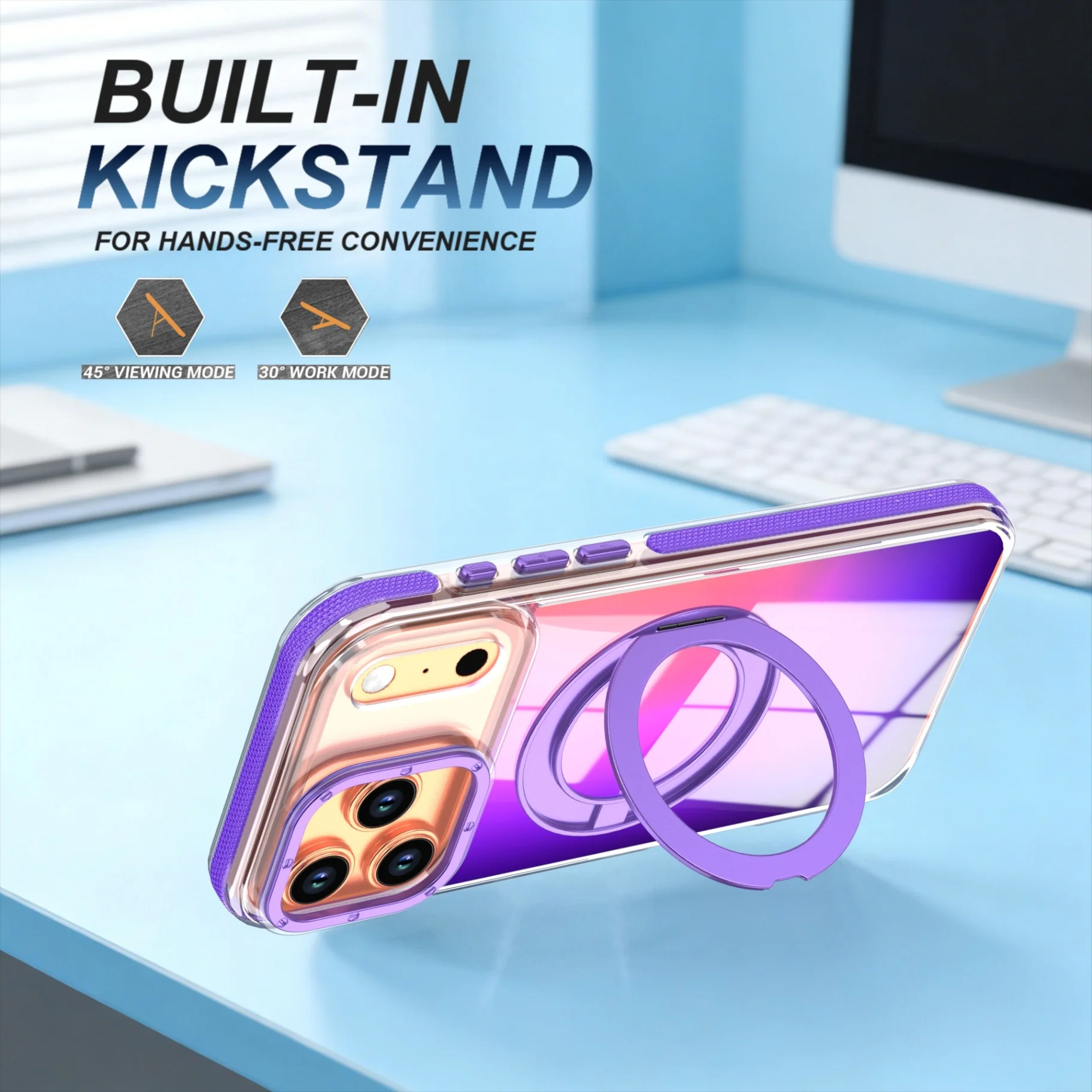 หรูหรา 360 ° เคสกันกระแทกแบบ - Gradient Color Case บทวิจารณ์และราคา