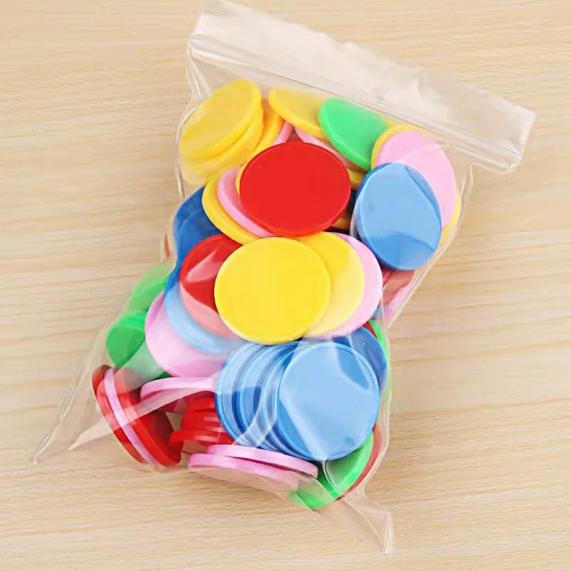 100pcs Custom Badges Plastic Poker Chips Drink Token Personalized ImageText K‌Í‌ds Reward Tóy Póker Chips for Business Cards