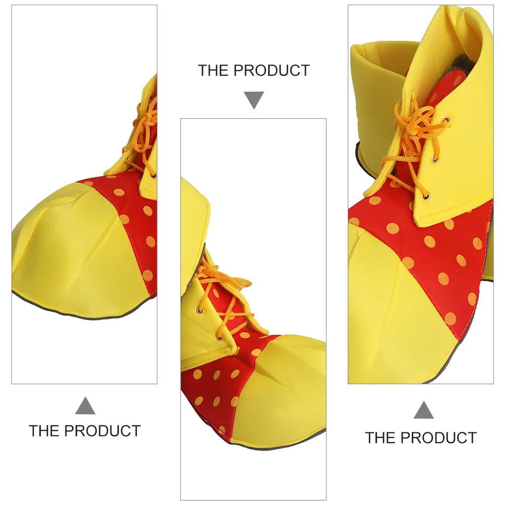 1 par de zapatos de payaso de lunares grandes para mujeres y hombres, lazo ajustable, diseño brillante reutilizable, fiesta de disfraces, Carnaval y Halloween