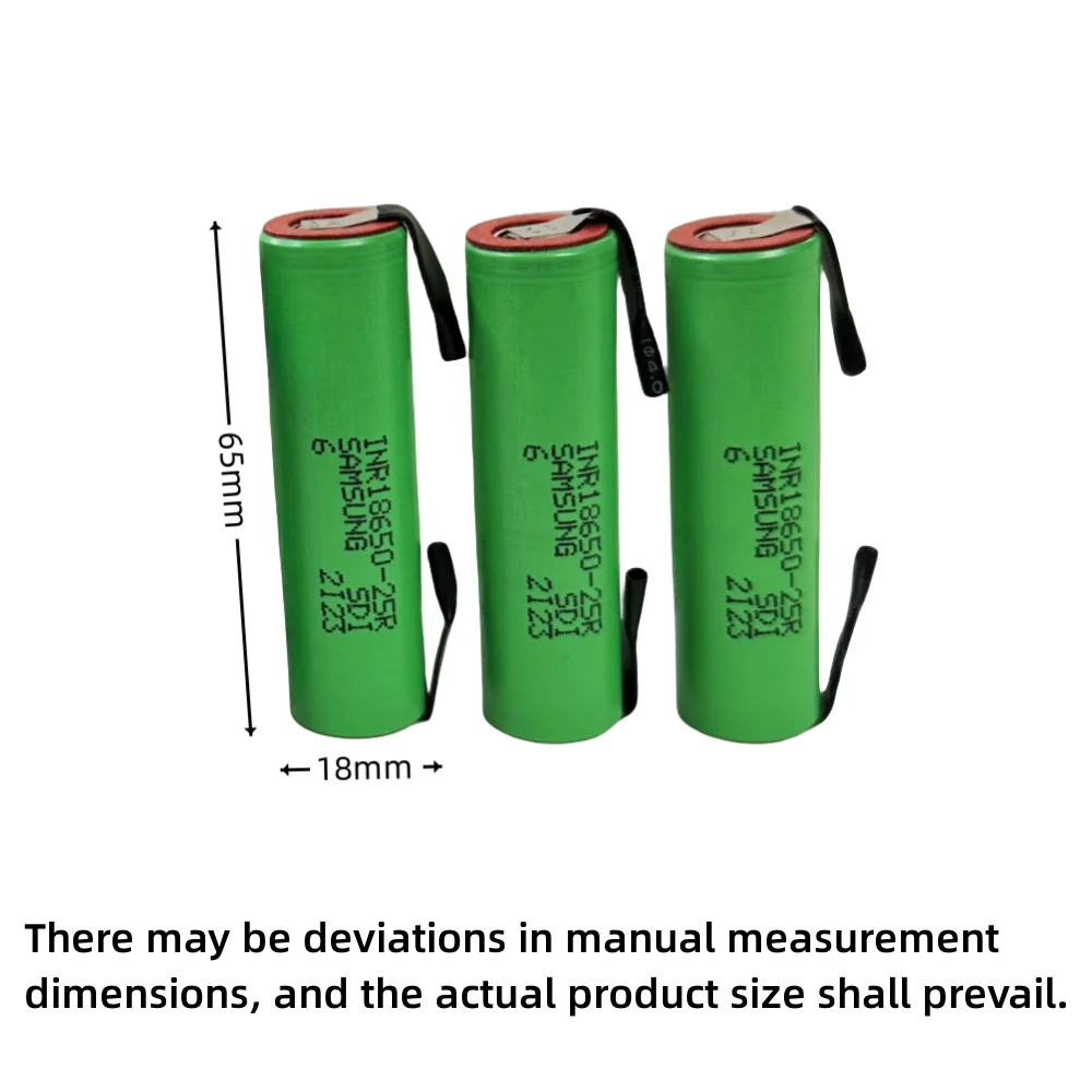 INR18650-25R-batería recargable de iones de litio para juguetes, linternas, taladros eléctricos, 100% V, 3,7 mAh, Original, 2500