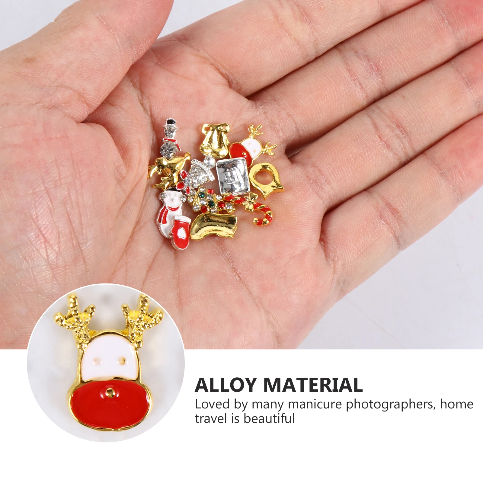 

2 Boxes Xmas Ornaments Christmas Alloy Jewelry Nail Rhinestones Kit Phone Case Colorful for Nails Decoration Gems