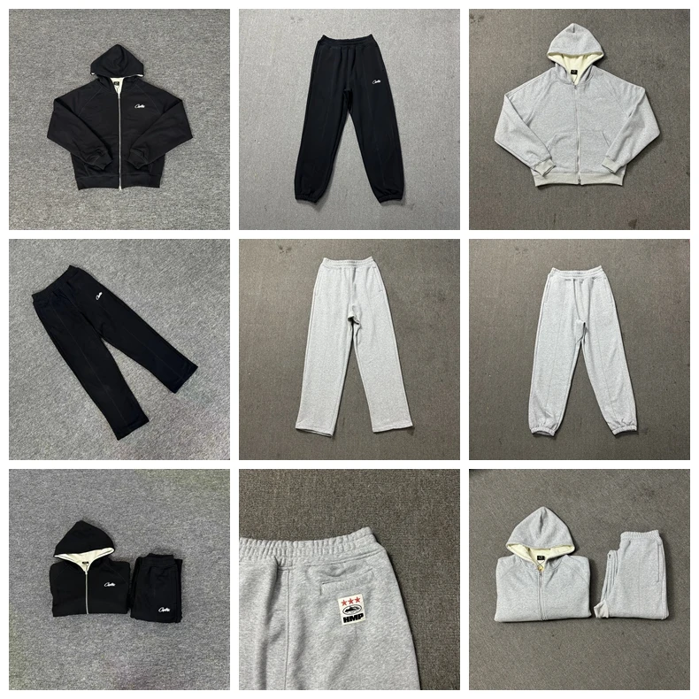 

Devil Island Embroidered Letter Patched Hoodie Fce Long Sve Sweatirt Straight Leg Pants Autumn Casual Sportswear Set