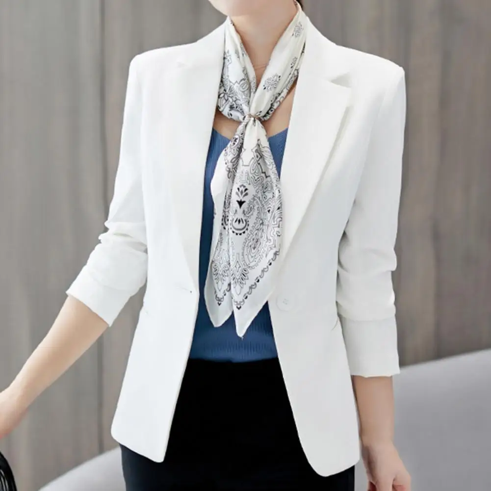 2024 Office Lady Blazer Formal Slim Blazers Lady Work Suit Pockets Jackets Coat Female Korea Casual Short Blazer Suits Jacket