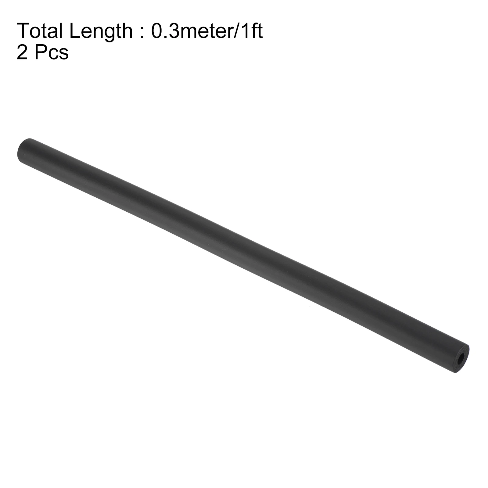 2Pcs 0.3Meter/1ft Fitness Equipment Handle Bars Thermal Insulation Pipe Sponge Foam Rubber Tube Black Sponge Protective Sleeve