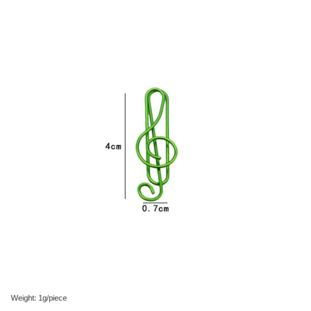 20PCS/Set Music Note Music Shape Paper Clips Durable Metal Music Note Metal Paper Clips Cute Stationery