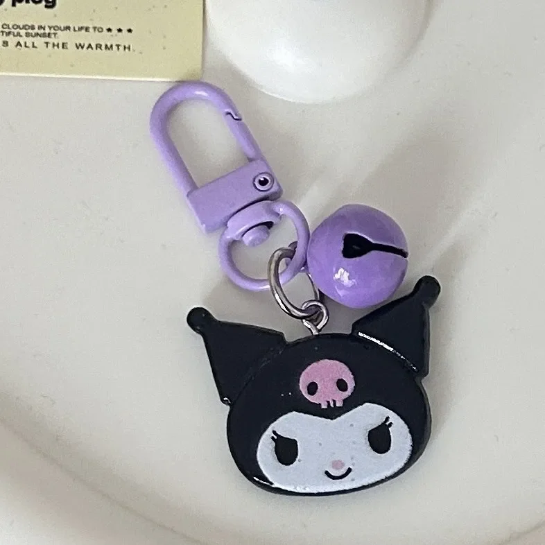 Creative Sanrio Bell Keychain Cute Cartoon Hello Kitty Cinnamoroll Kuromi Pochacco Backpack Pendant Decoration Gift Wholesale