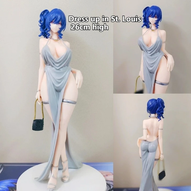 

Blue Line Dress Standing Posture Saint Louis Saint Aunt Game Scene Hand Made Statue Game Peripheral Anime Beauty Girl Model Toy