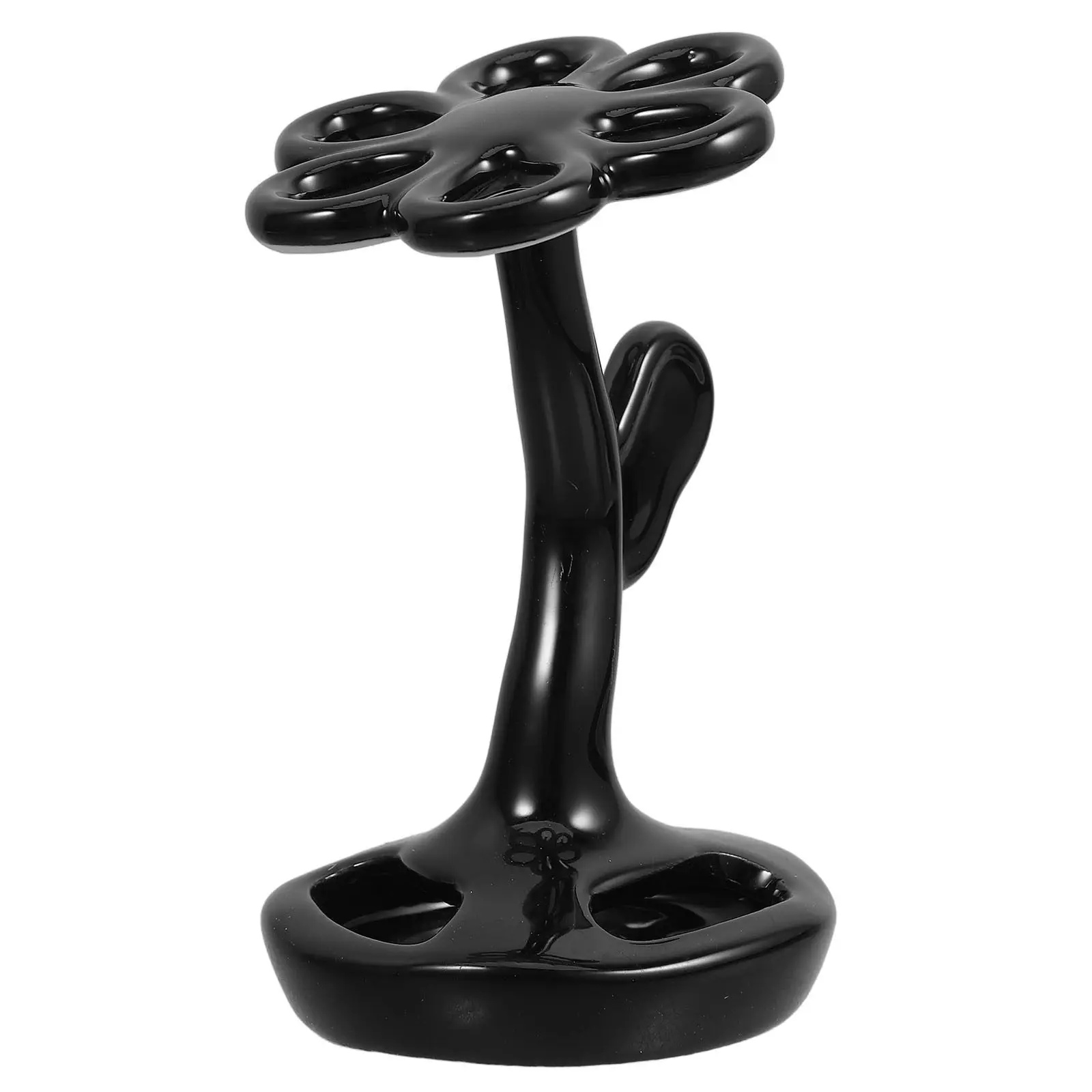 

Фарфоровая подставка для зубных щеток с цветочным узором, 6 отверстий, для ванной комнаты, для хранения кистей для макияжа и карандашей для бровей