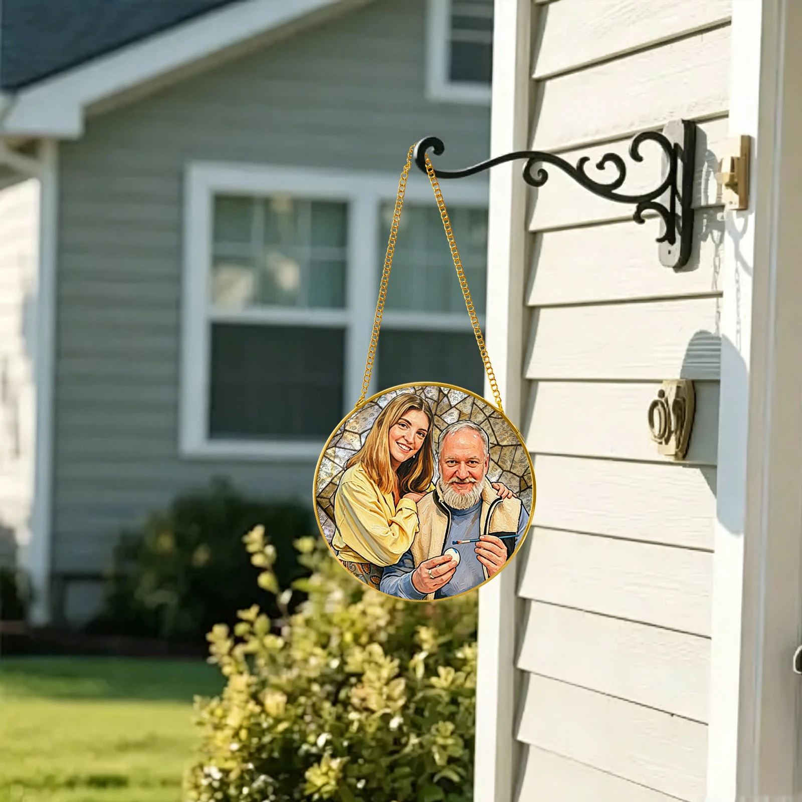 1 pc Personalizar photo Window glass sun catcher hanging with chain For Graduation,Her She,Friends,Bedroom. view 2