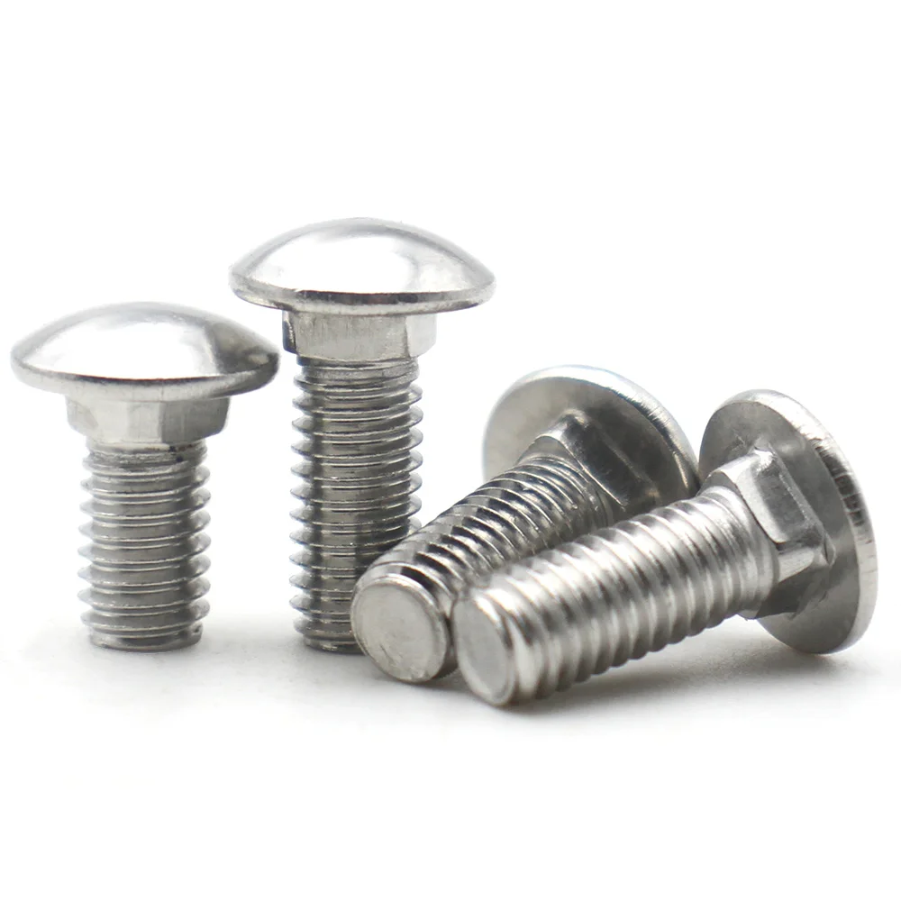 M3 M4 M5 M6 M8 M10 M12 304 Stainless Steel Carriage Bolts Round Head Square Neck Screws Shelf Machine Bolts Wood Metal Fastening